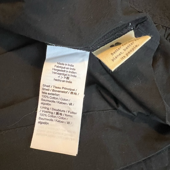 Madewell Poplin Cutout-Back Empire Midi Dress Sz 6 Black Cotton Cottage Pockets - Picture 4 of 4